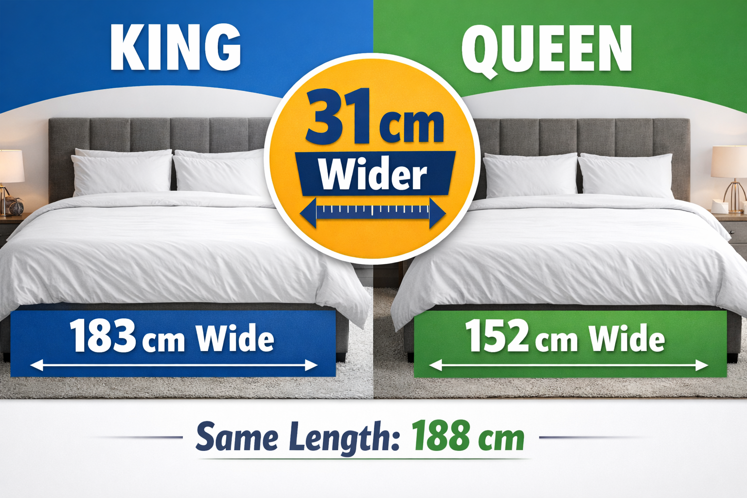 Difference Between A King And Queen Bed