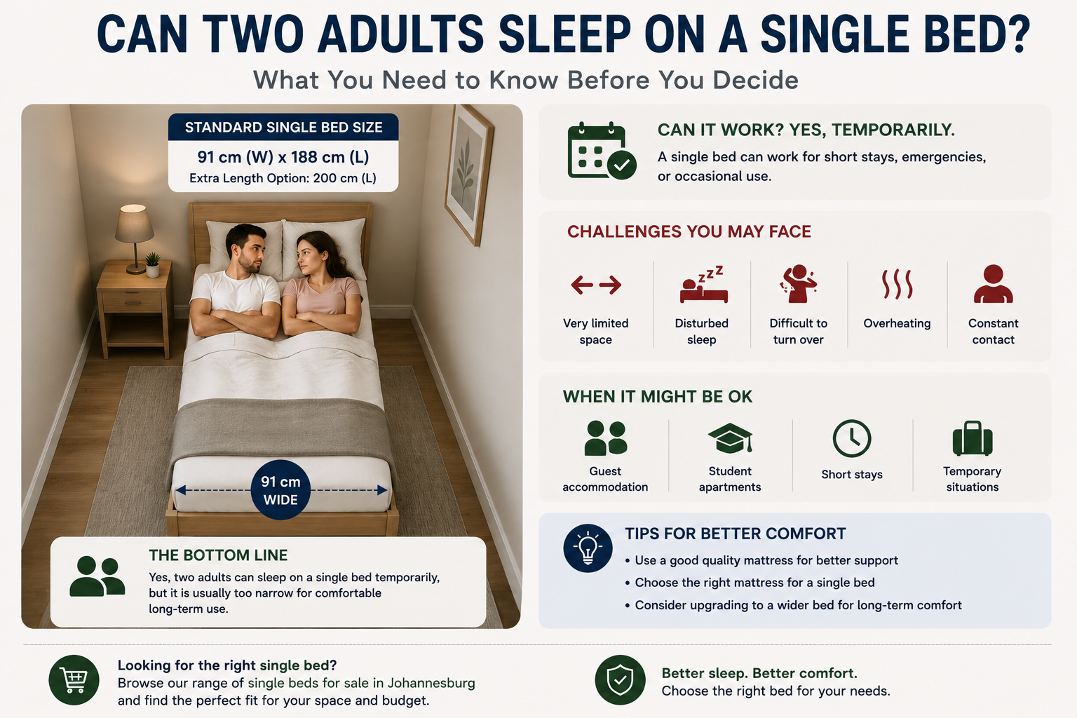 can two adults sleep on a single bed