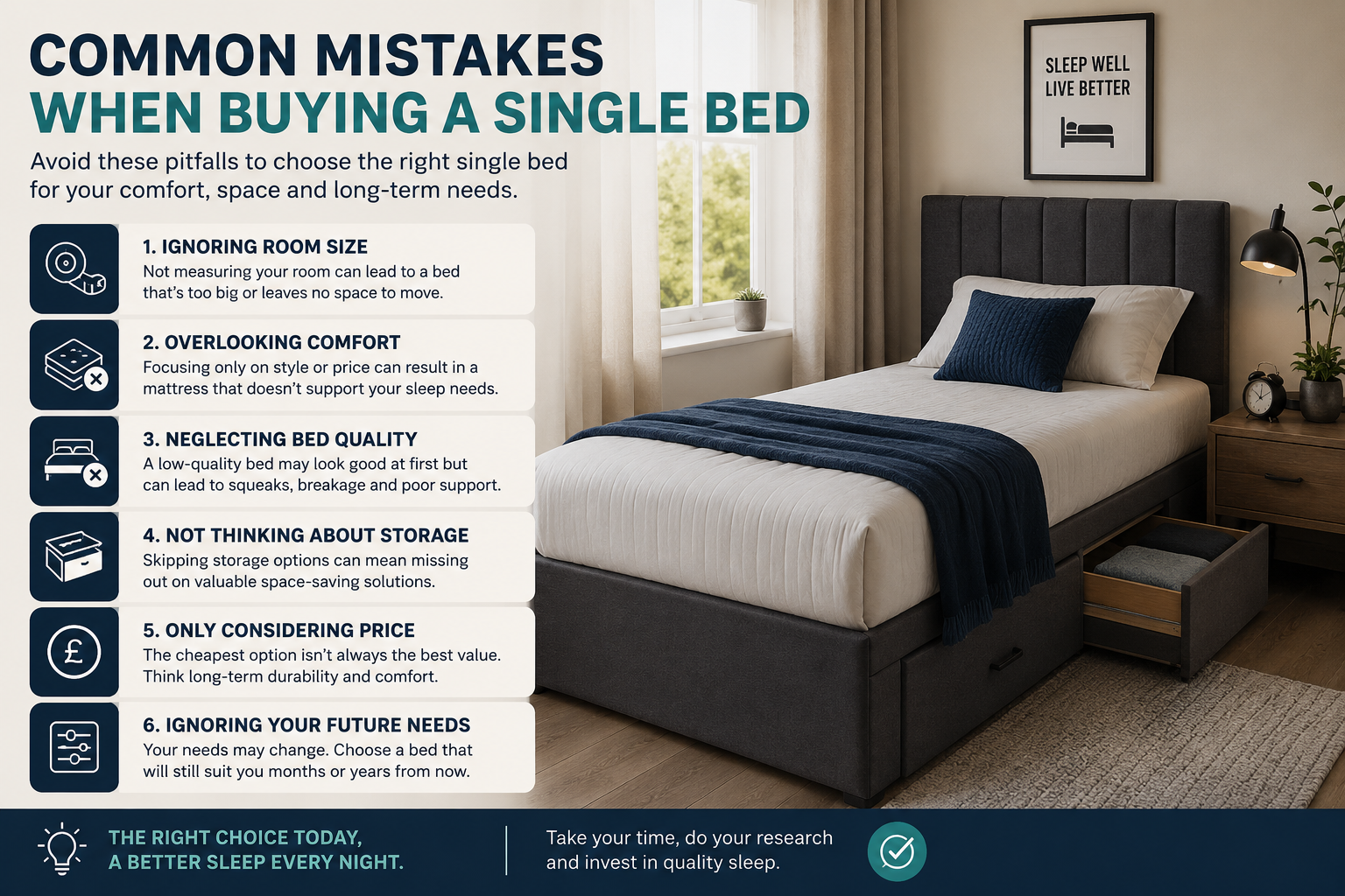 common mistakes when buying a single bed