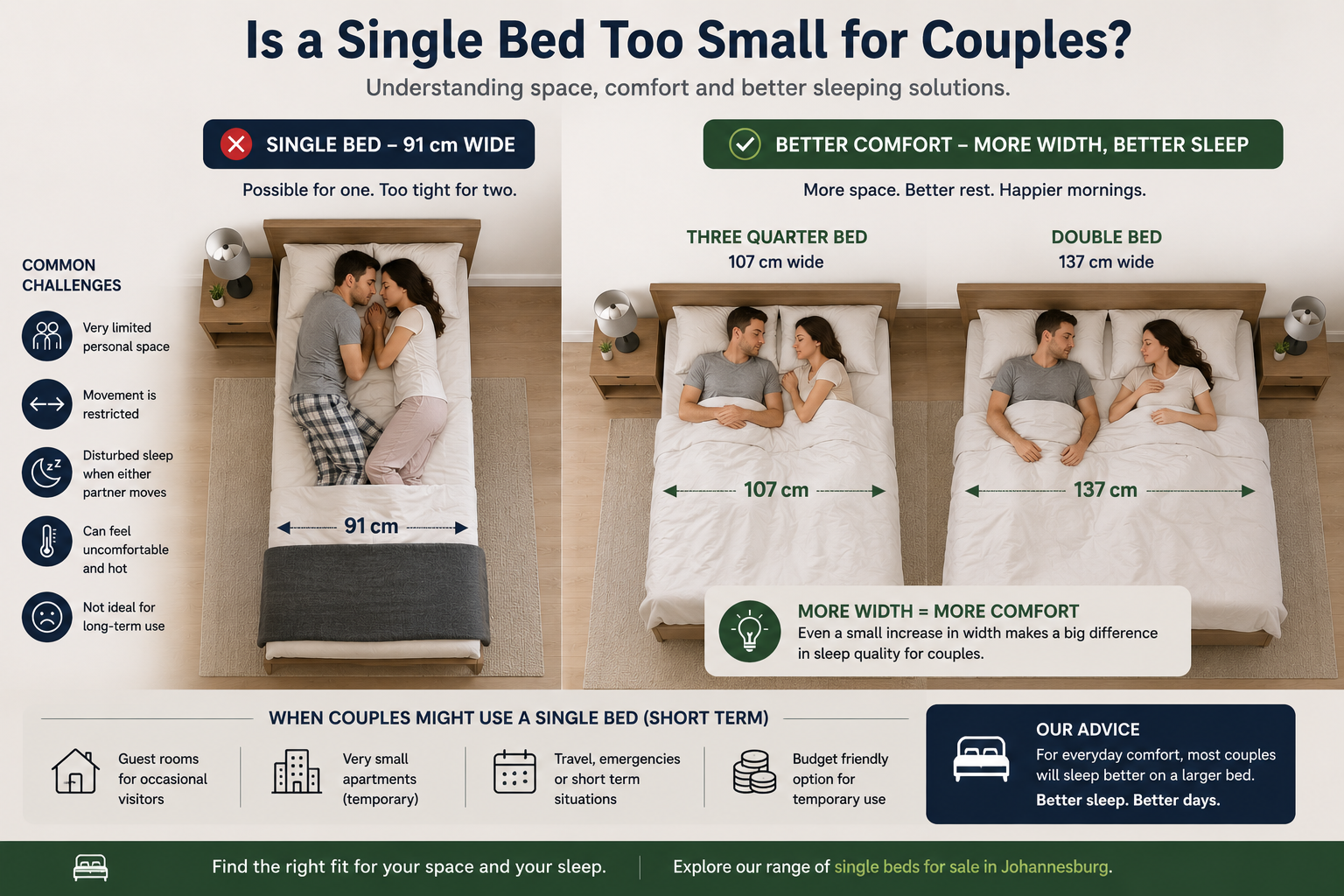 is a single bed too small for couples