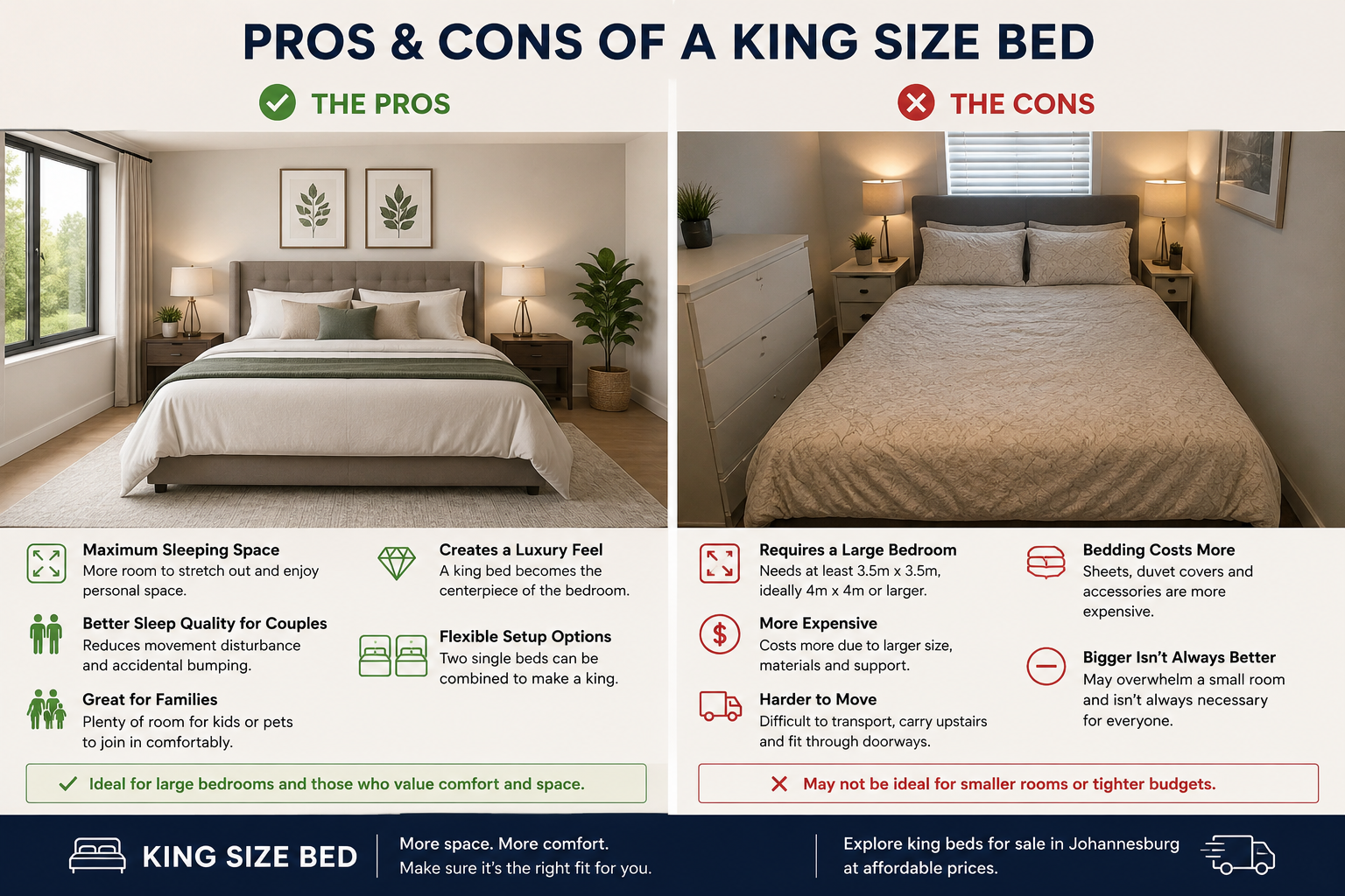 King bed pros and cons