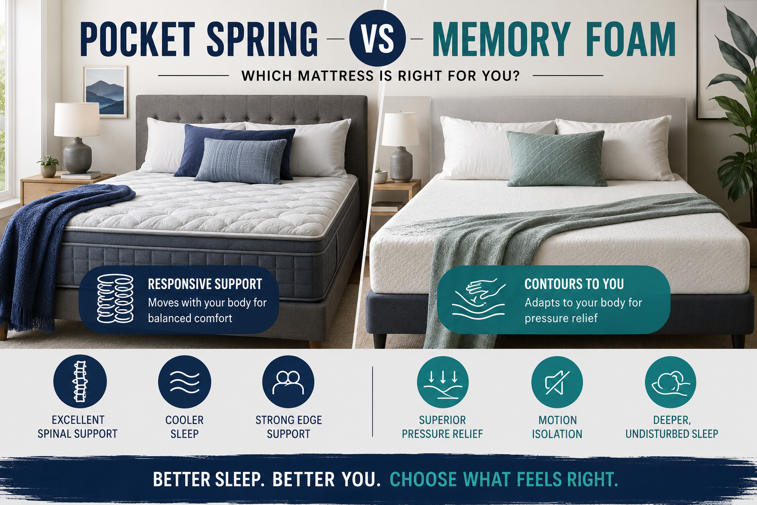 pocket spring vs memory foam